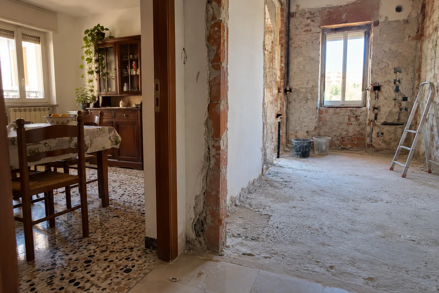 Ambienti domestici durante lavori di ristrutturazione